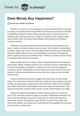 “Does Money Buy Happiness? Essay: 多维视角下的金钱与幸福探讨”